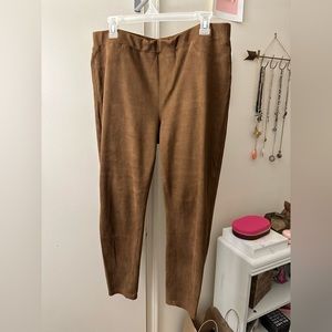 Suade-feeling stretchy brown tights